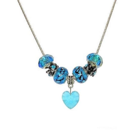 Beaded Necklace Blue Ice Sparkle - Click Image to Close