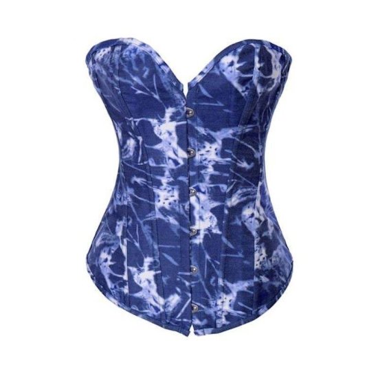 Corset Blue Tie Dye Style Denim - Click Image to Close