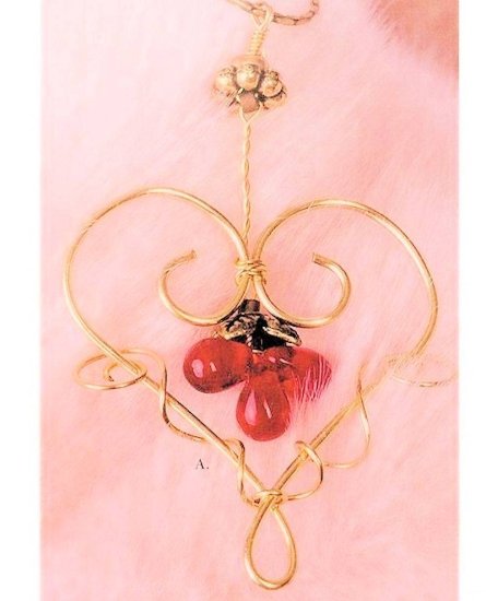 Pendant Necklace Garnet Heart - Click Image to Close