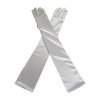 Gloves Silver Satin Long and Glamorous