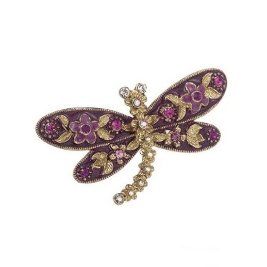 Lapel Pin Dragonfly with Crystals - Click Image to Close