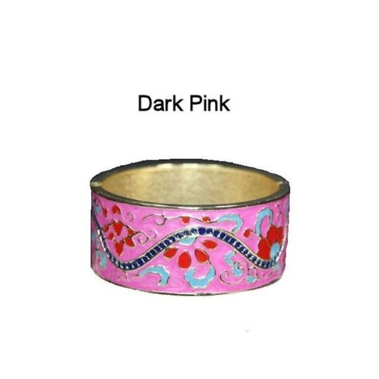 Bracelet Brilliant Color Hinged Bangle - Click Image to Close