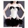 Corset Set White Top and Black Tutu Skirt