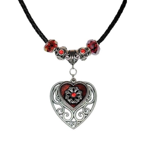 Beaded Necklace Mystical Heart - Click Image to Close