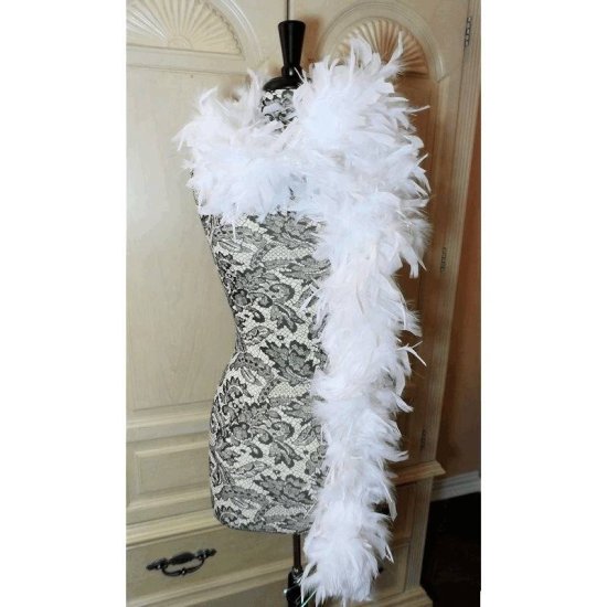Bridal Feather Boa with Opal Sheen - Click Image to Close