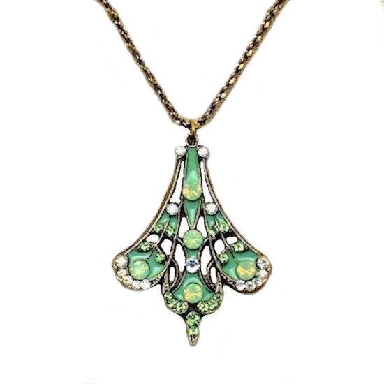 Pendant Necklace Opal Fan Design - Click Image to Close