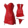 Corset Set Red with Matching Skirt in Soft Fabric