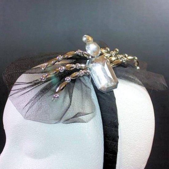 Headband Halloween Spider Widow with Veil - Click Image to Close