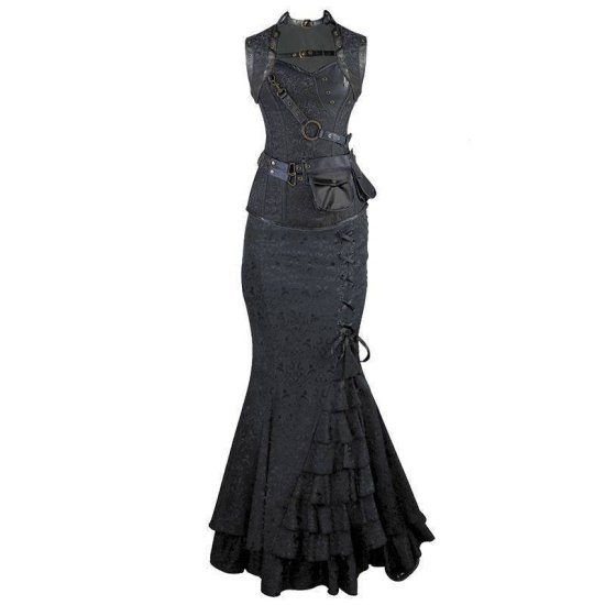 Steel Boned Steam Punk Corset Dress Also Plus Sizes - Click Image to Close