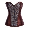 Steel Boned Corset Brown with Filigree Front Panels