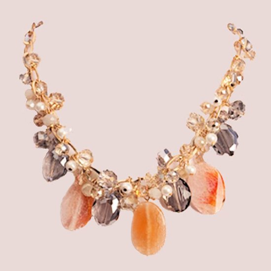 Beaded Necklace Gorgeous Gemstones - Click Image to Close