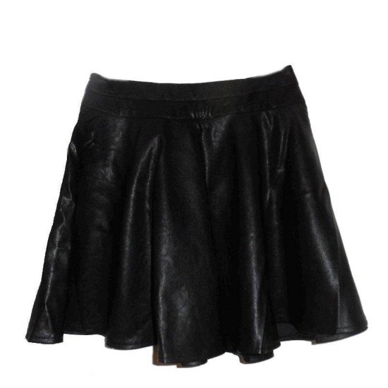Skirt Black Leather to Wear with Corsets - Click Image to Close