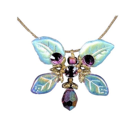 Pendant Necklace Amethyst Butterfly Fairy