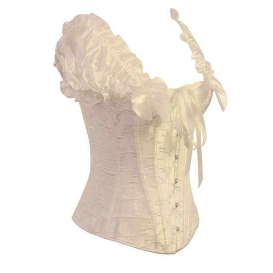 Bridal Corset Steel Boned Ivory with Sleeves - Click Image to Close