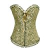 Corset Green with Ruffle and Front Zipper