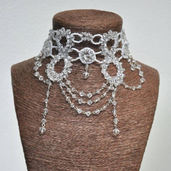 Choker Necklace Beaded Victorian Style - Click Image to Close