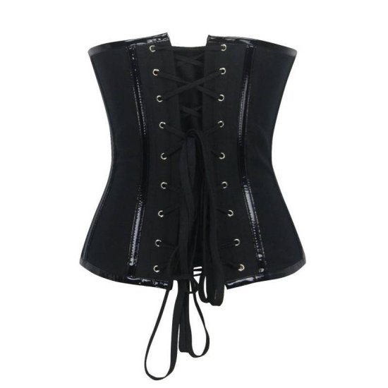 Steel Boned Underbust Corset Black Also Plus Sizes - Click Image to Close