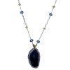 Pendant Necklace Blue Gemstone
