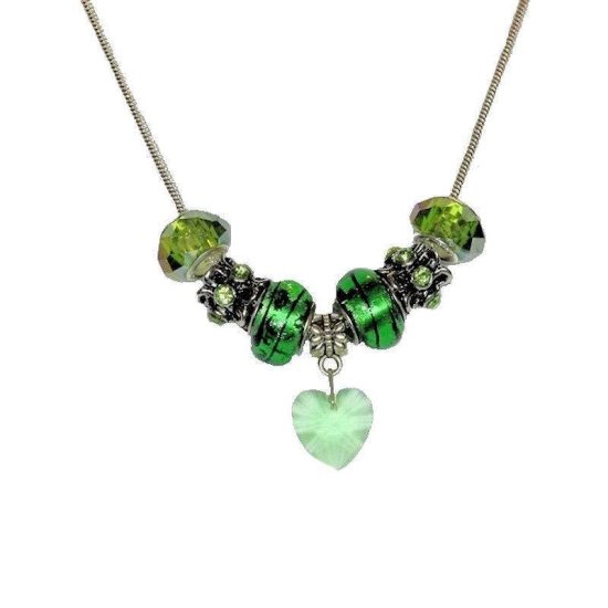 Beaded Necklace Green Fairy Enchantment - Click Image to Close