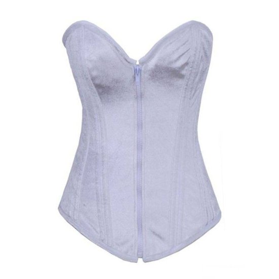 Bridal Corset Steel Boned White Velvet - Click Image to Close