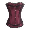 Corset Burgundy Satin with Ruffle Edging