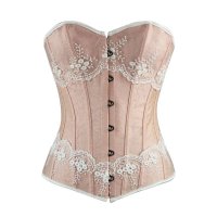Corset Blush Color with Lace Trim