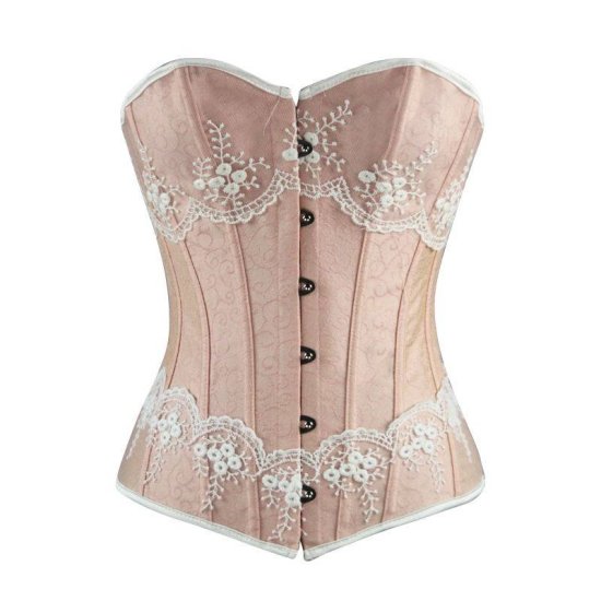 Corset Blush Color with Lace Trim - Click Image to Close