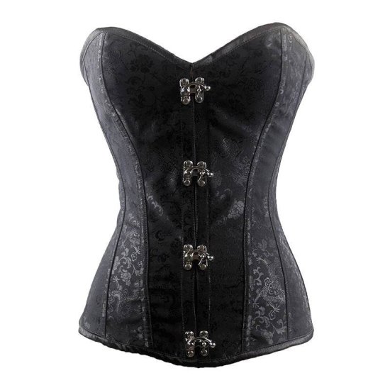 Corset Black with Hinged Closures - Click Image to Close