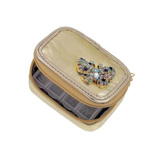 Pillbox Organizer 7 Day Gemstone Butterfly - Click Image to Close