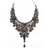 Choker Necklace Black Beaded Victorian Collar with Charms