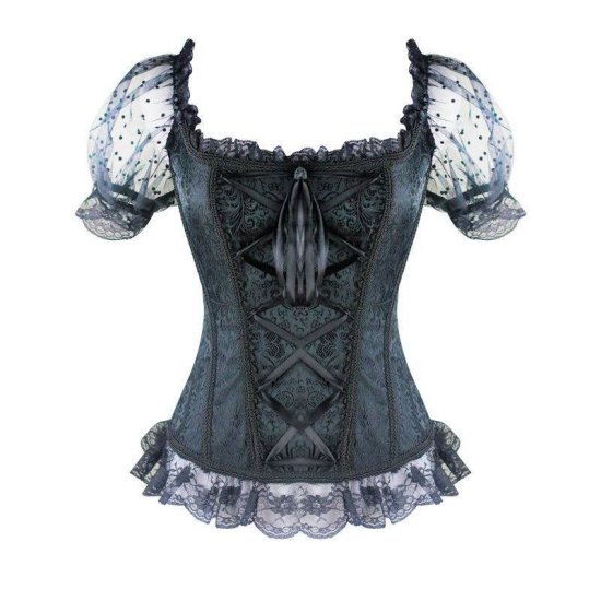 Corset Black with Sleeves - Click Image to Close