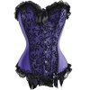 Corset Purple with Black Lace and Trim