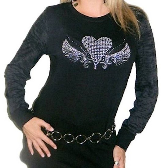 T-Shirt Rhinestone Love Is The Answer by Sabrina Barnett - Click Image to Close