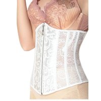 Bridal Corset Steel Boned Underbust White with Zipper