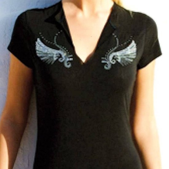 T-Shirt with Rhinestones Angel Love by Sabrina Barnett - Click Image to Close