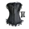 Corset Black with Front Hook and Eye Closures