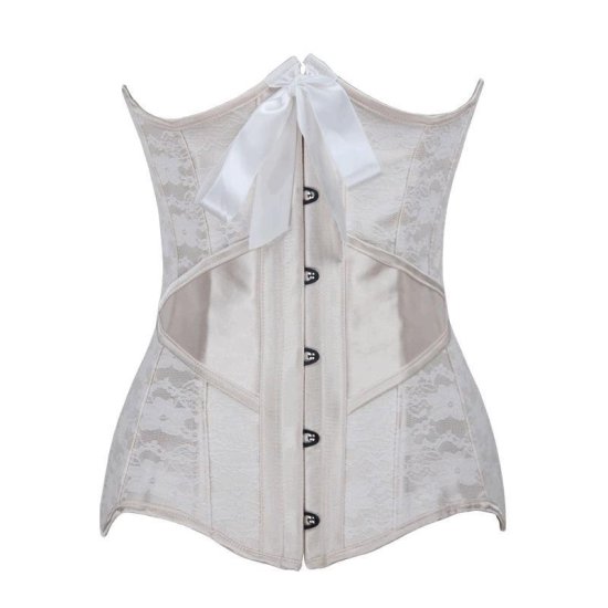 Bridal Corset Steel Boned Underbust Ivory - Click Image to Close