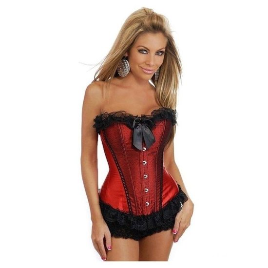 Corset Red with Waist Minimizing Design - Click Image to Close