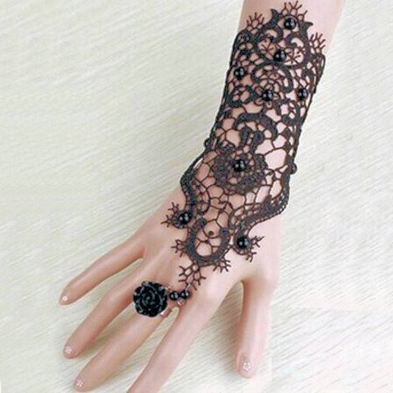 Bracelet Elegant Lady Like a Black Lace Glove - Click Image to Close