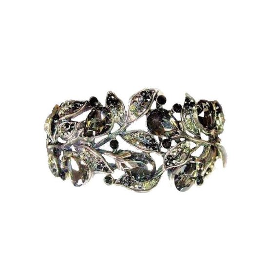 Bracelet Enchanted Forest Black Crystal Bangle - Click Image to Close