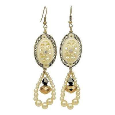 Earrings Lace Charms and Pearl