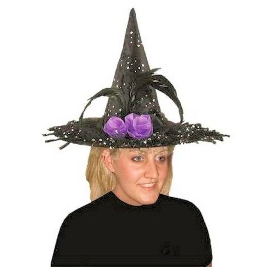 Witch Hat for Halloween in Polka Dot Sparkle Design - Click Image to Close