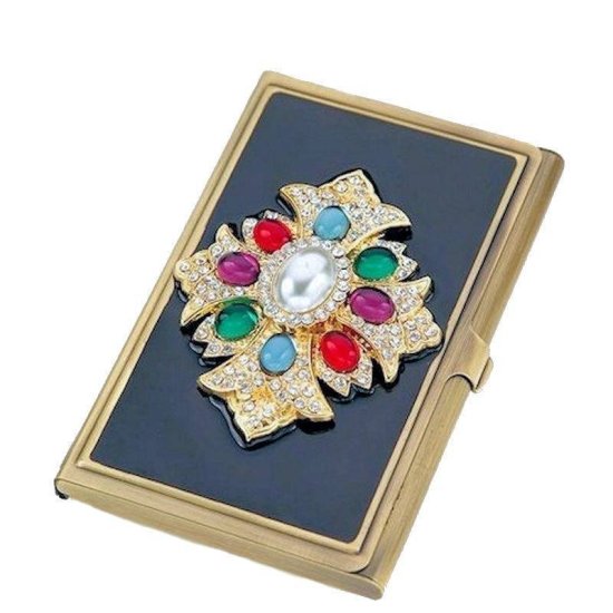 Metal Wallet Jeweled Cross - Click Image to Close