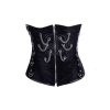 Underbust Corset Black with Chain Trim and Hooks
