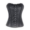 Corset Black with Gathers and Crystals