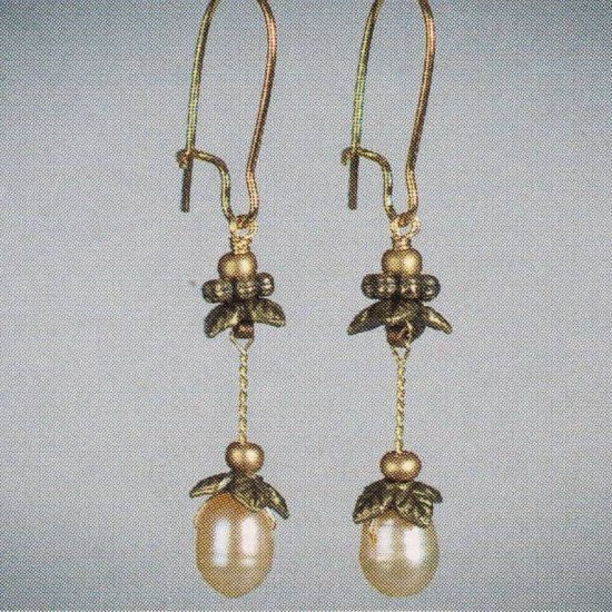 Earrings Pink Pearl Drop - Click Image to Close
