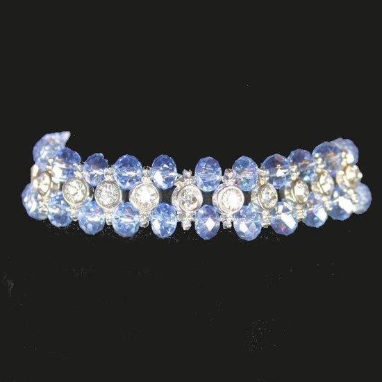 Bracelet Glistening Crystals in a Row Stretch - Click Image to Close