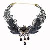 Choker Necklace Beaded Black Rose in Lace