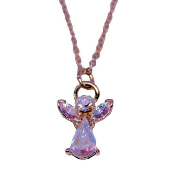 Necklace Crystal Angel Glow with Austrian Crystals - Click Image to Close