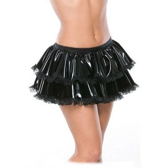 Skirt Midnight Ballerina Shiny Tutu with Lace Trim - Click Image to Close